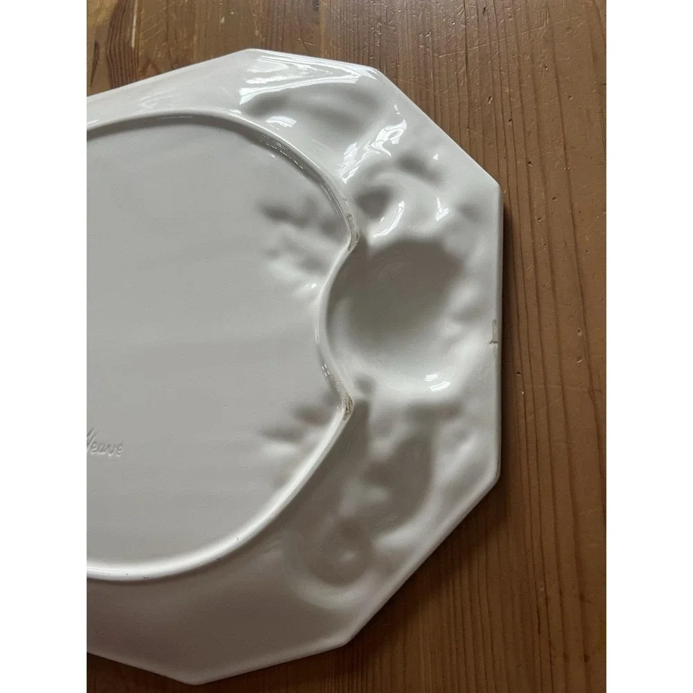 Vintage Himark Harvest Weave Ceramic Platter Embossed Vegetables Farmhouse 18
